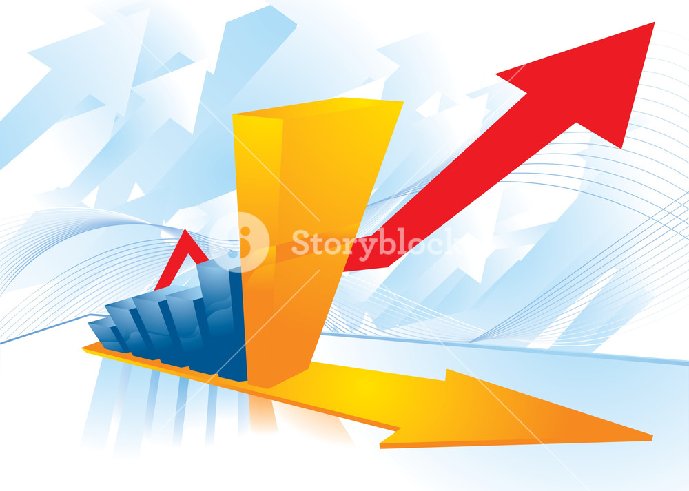1000x713 Chart Of Grow Vector Illustration Royalty Free Stock Image