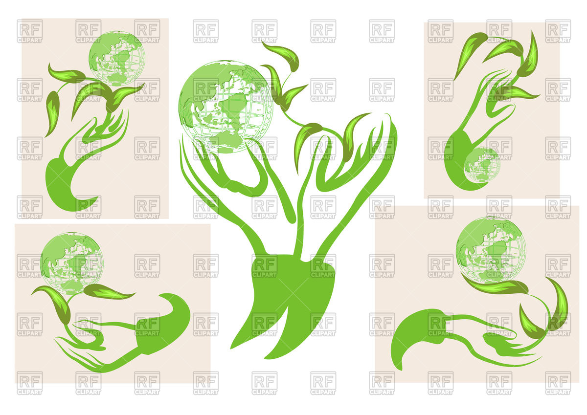 1200x849 Set Of Human Hands And Green Growing Plants Vector Image Of People