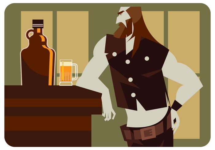 700x490 Motorcycle Man And Beer Growler Vector