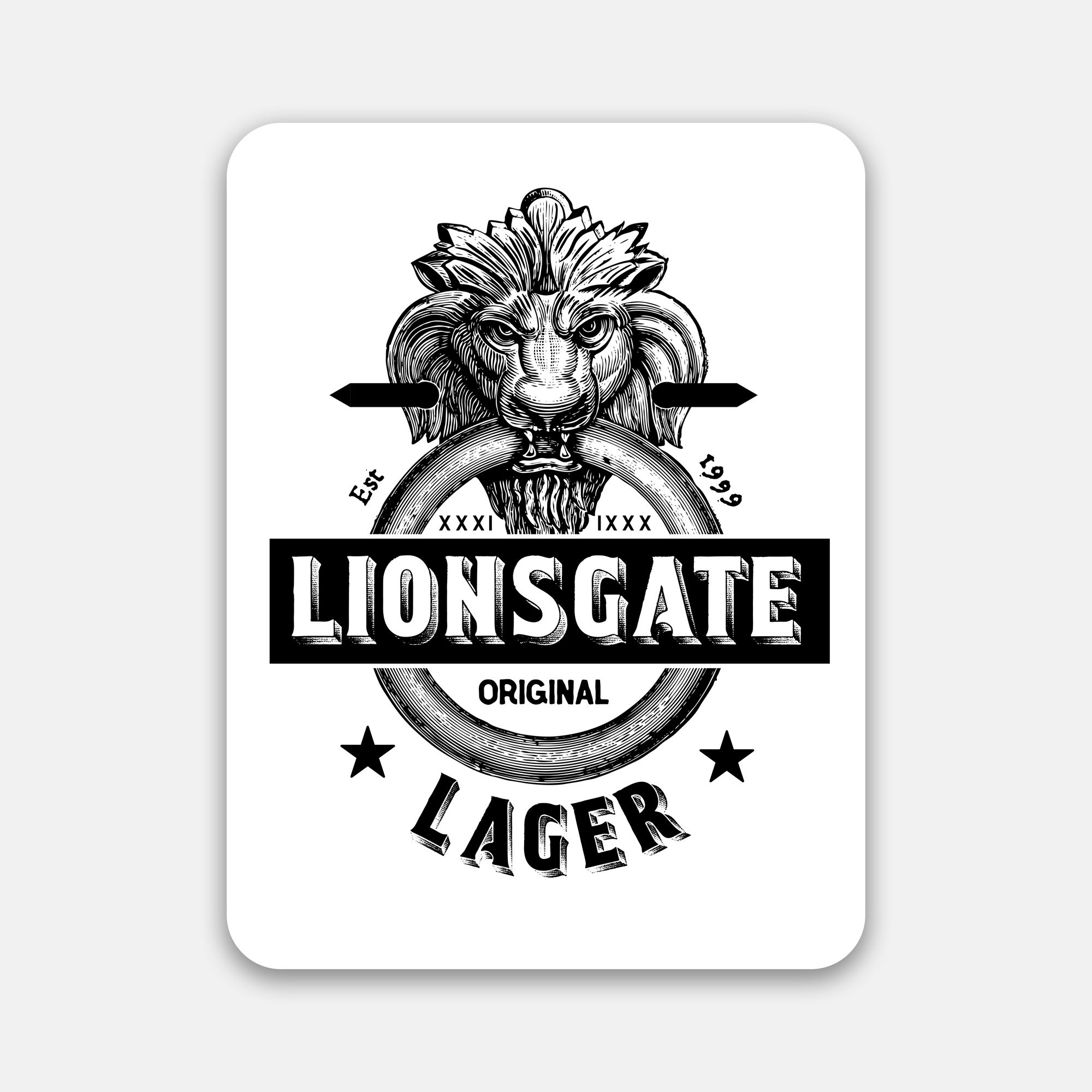 2000x2000 Vintage Beer Label Design Lionsgate Lager Design