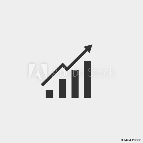 500x500 Growth Icon For Financial Income Progress Vector Icon