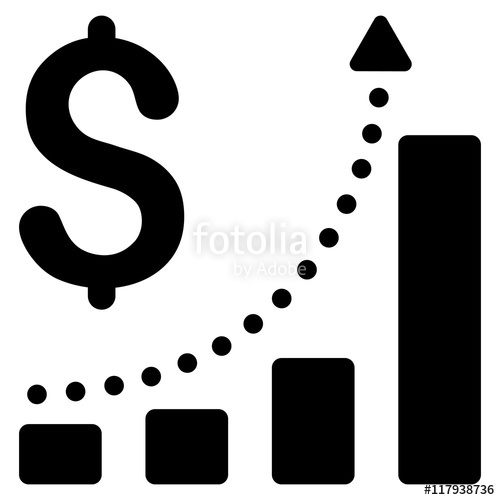 500x500 Sales Growth Icon Vector Style Is Flat Iconic Symbol With Rounded