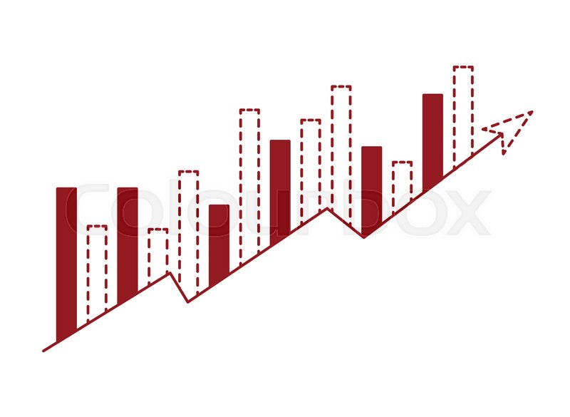 800x585 Arrow And Bars Growth Icon Vector Stock Vector Colourbox
