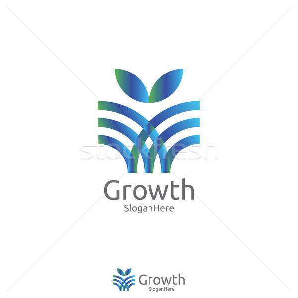 Elegant Grow Leaf Or Flower Logo Icon Vector Design With Green B 600x600 Elegant Grow Leaf Or Flower Logo Icon Vector Design With Green B