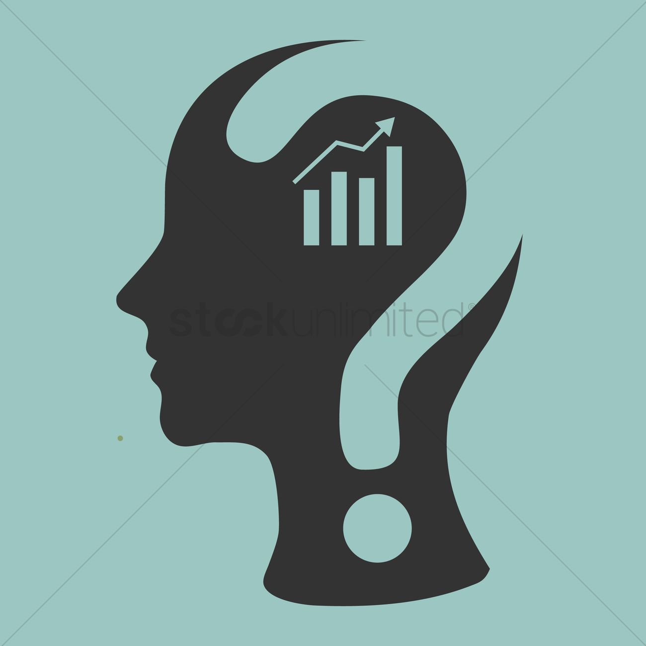 Human Head With Question Mark And Business Growth Vector Image 1300x1300 Human Head With Question Mark And Business Growth Vector Image