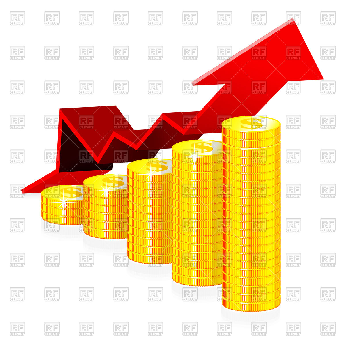 Financial Growth Concept With Coins Vector Image Of Business 1200x1200 Financial Growth Concept With Coins Vector Image Of Business