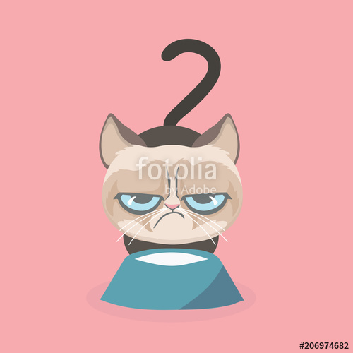 500x500 Cute Grumpy Cat Vector Illustration Stock Image And Royalty