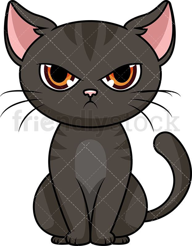 623x796 Angry Cat Cartoon Vector Clipart