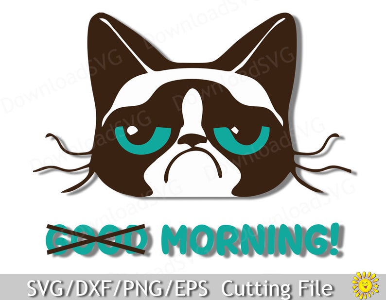 794x618 Png Cutting Grumpy Cat Good Morning Template Vector Etsy