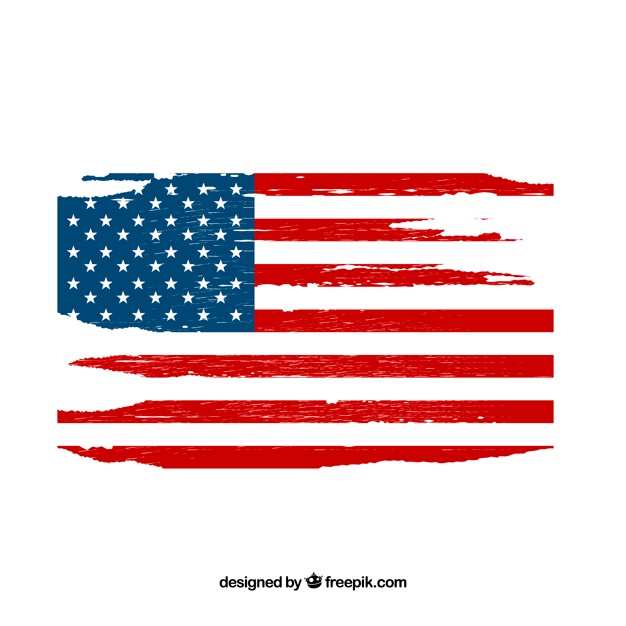 American Flag With Grunge Style Vector Free Download. 