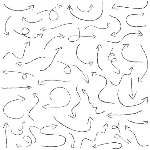 487x490 Illustration Of Grunge Sketch Handmade Vector Arrow Set