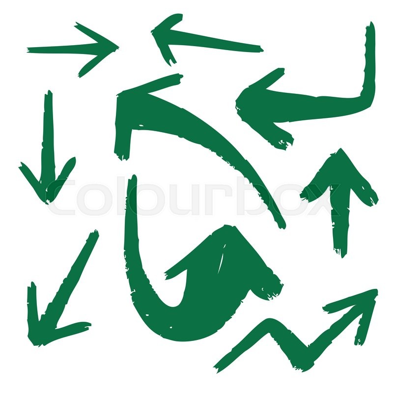 800x800 Doodle Freehand Set Of Grunge Arrow Stock Vector Colourbox