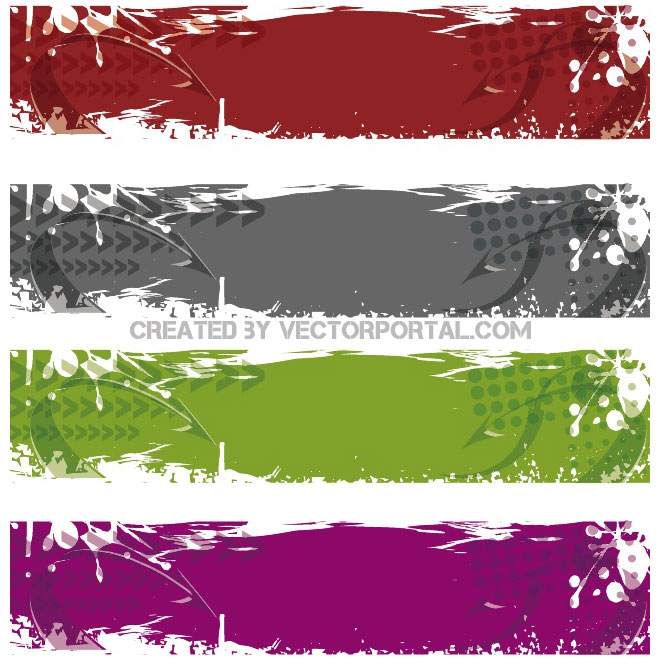 660x660 Grunge Banners Free Vector