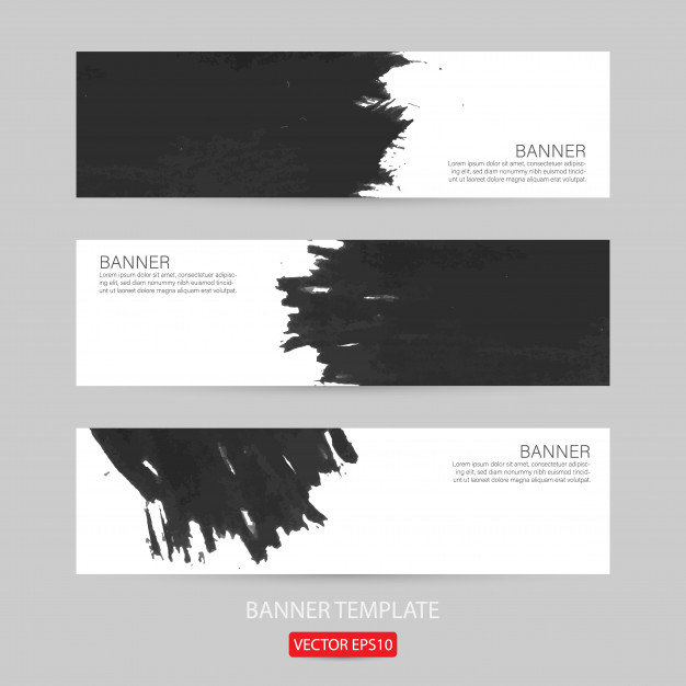 626x626 Set Of Grunge Banner Template Hand Drawn Painted Scratched