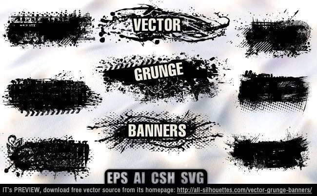 650x402 Vector Grunge Banners Bar Mitzvah Grunge, All Silhouettes