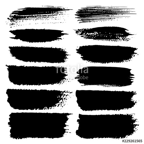 Set Of Brush Stroke, Black Ink Grunge Brush Strokes Vector 500x500 Set Of Brush Stroke, Black Ink Grunge Brush Strokes Vector