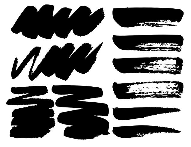 Set Of Brush Strokes, Black Ink Grunge Brush Strokes Vector 637x490 Set Of Brush Strokes, Black Ink Grunge Brush Strokes Vector