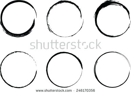 450x325 Set Of Vector Grunge Circle Brush Strokes For Frames And Design