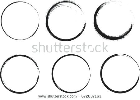 450x322 Set Of Vector Grunge Circle Brush Strokes Illustrator Round Stroke
