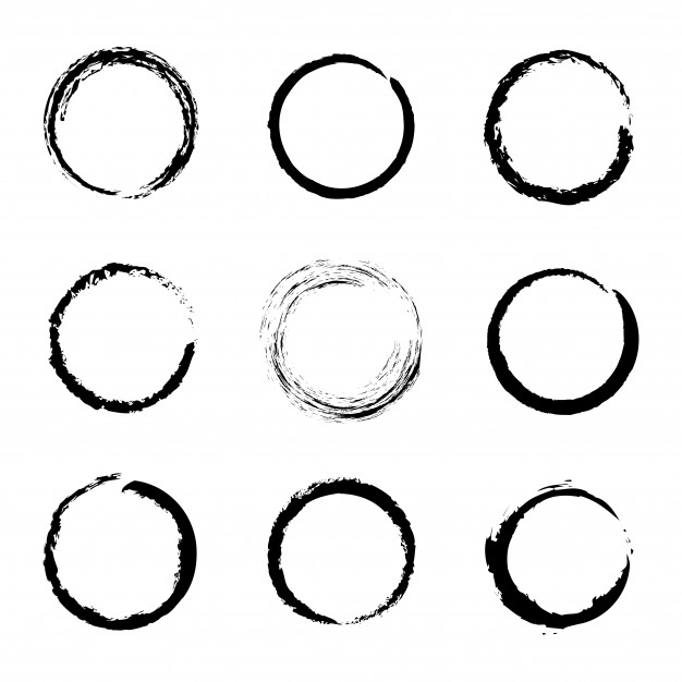 626x626 Set Of Black Grunge Circle Vector Premium Download