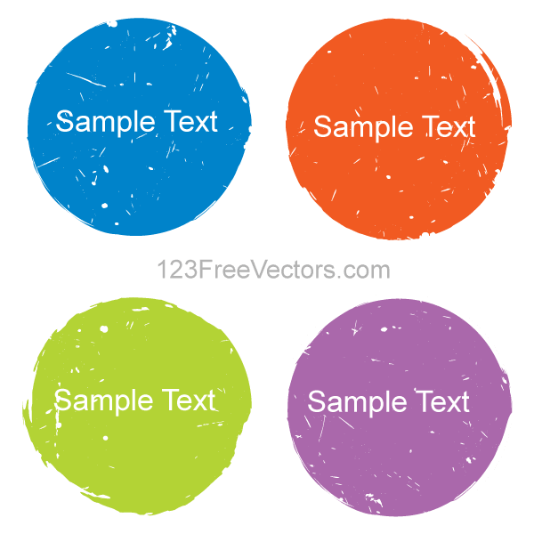 600x600 Color Grunge Circle Design Elements Vector