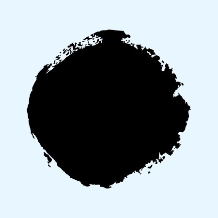 450x450 Black Round Button Hand Painted Ink Blob Hand Drawn Grunge
