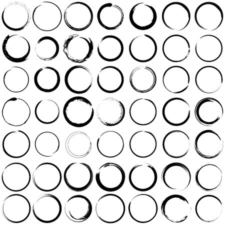 450x450 Set Of Grunge Circle Brush Strokes For Frames Royalty Free