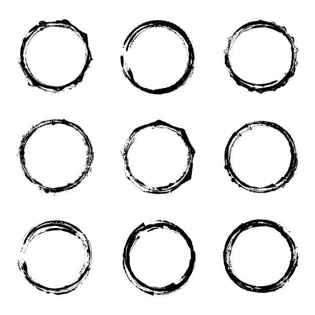 626x626 Set Of Grunge Circle Vector Illustration Vector Premium Download