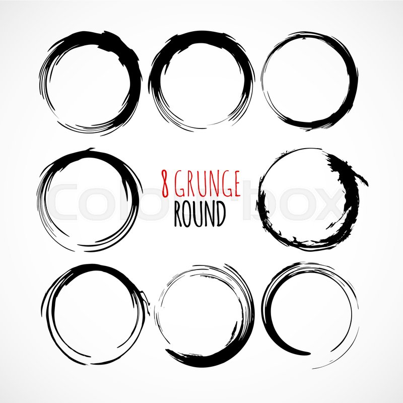 800x800 Set Of Vector Grunge Circle Brush Stock Vector Colourbox