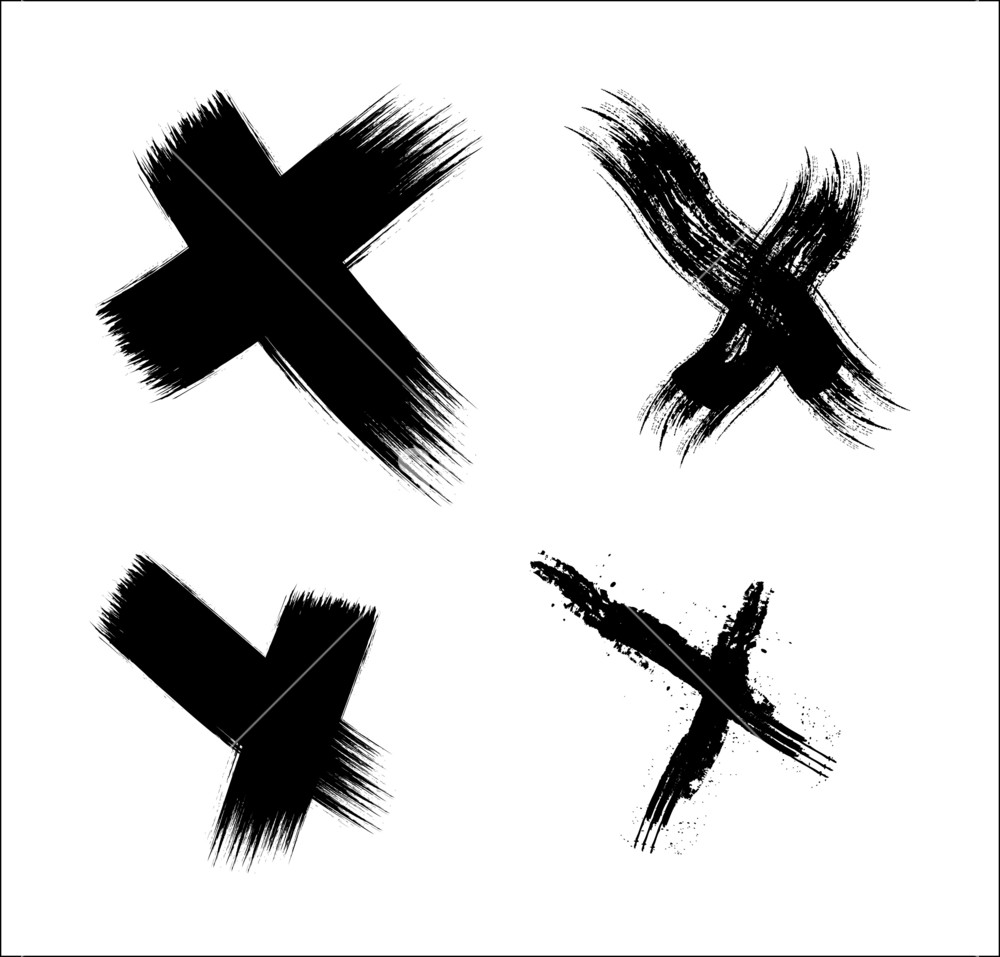1000x957 Grunge Cross Signs Vector Set Royalty Free Stock Image