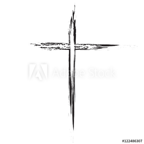 500x500 Hand Drawn Black Grunge Cross Icon, Simple Christian Cross Sign