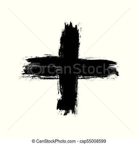 450x470 Hand Drawn Cross Grunge Cross Cross Made With Brush Stroke