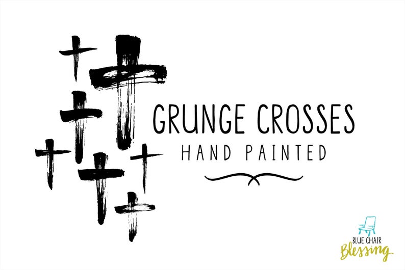 794x530 Hand Painted Grunge Vector Crosses Etsy
