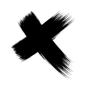 289x300 Cross Brush Strokes Grunge Vector Royalty Free Stock Image