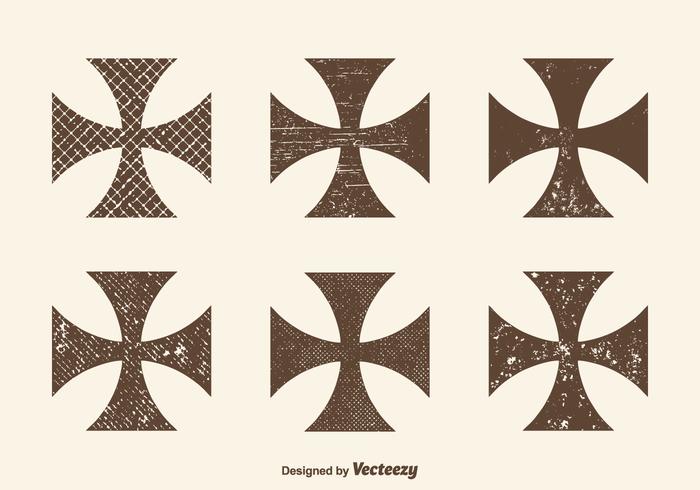 700x490 Free Grunge Maltese Cross Vector Set