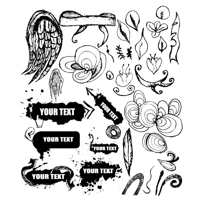 Grunge And Floral Vector Pack 660x660 Grunge And Floral Vector Pack