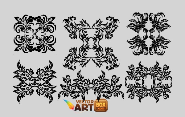 Grunge Floral Ornaments Vector Free Download 600x380 Grunge Floral Ornaments Vector Free Download