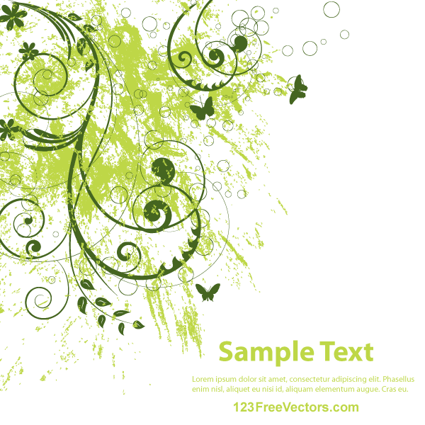Vector Abstract Grunge Floral Background 600x600 Vector Abstract Grunge Floral Background