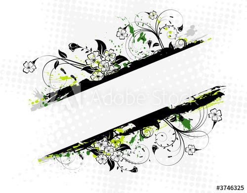 Abstract Grunge Floral Frame, Vector Illustration 500x391 Abstract Grunge Floral Frame, Vector Illustration