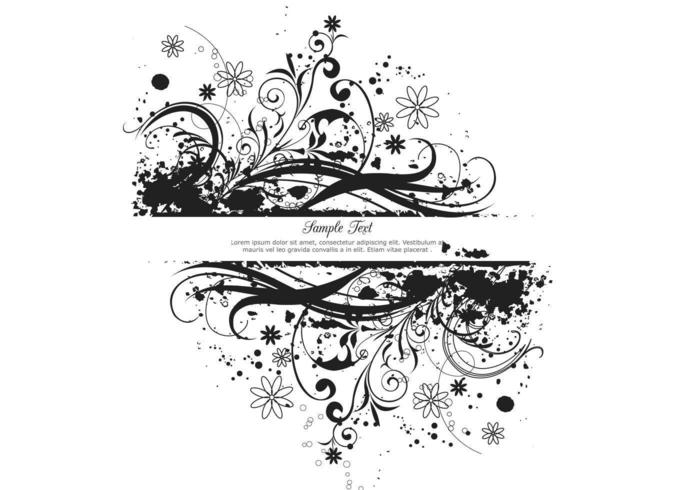 Black Floral Grunge Banner Vector 700x490 Black Floral Grunge Banner Vector
