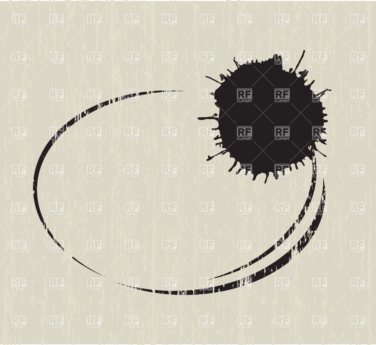 1200x1099 Round Grunge Frame With Blot On Green Background Vector Image