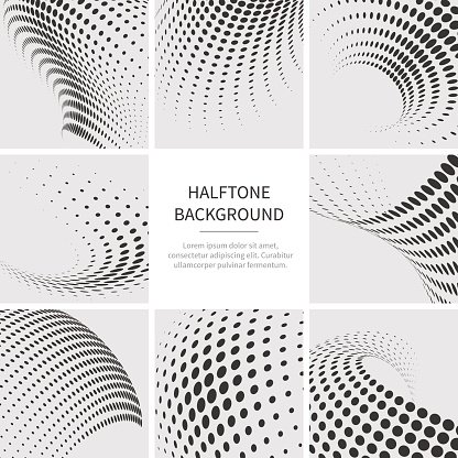 416x416 Grunge Halftone Dotted Abstract Vector Backgrounds Set Premium