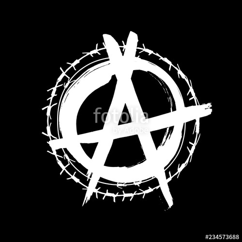 500x500 Anarchy Hand Drawn Brush Vector Symbol Anarchist Revolution