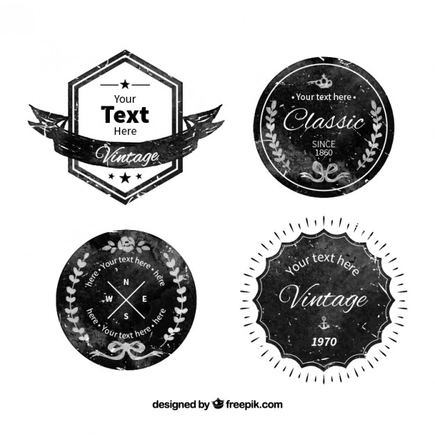 626x626 Badge Collection In Grunge Style Vector Free Download