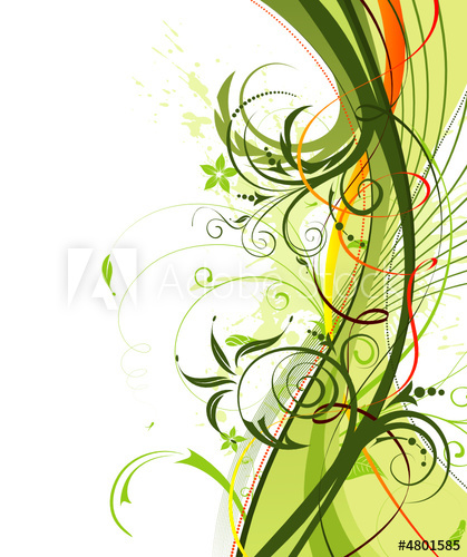 Grunge Paint Flower Background With Ribbon, Vector 419x500 Grunge Paint Flower Background With Ribbon, Vector