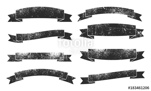 Set Of Eight Retro Grunge Ribbons Banners Stock Image 500x300 Set Of Eight Retro Grunge Ribbons Banners Stock Image