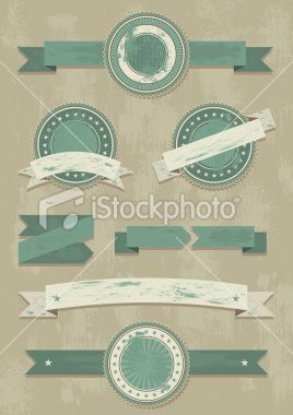 Set Of Vintage Ribbons With Added Grunge Texture Each Element Is 268x380 Set Of Vintage Ribbons With Added Grunge Texture Each Element Is