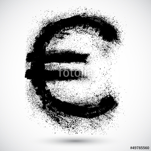 500x500 Grunge Shape Of The European Union Currency, Euro Stock Image