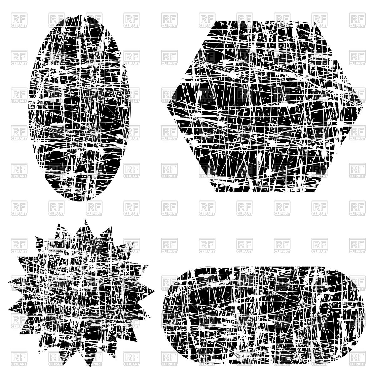 1200x1200 Set Of Different Grunge Shapes Vector Image Of Signs, Symbols