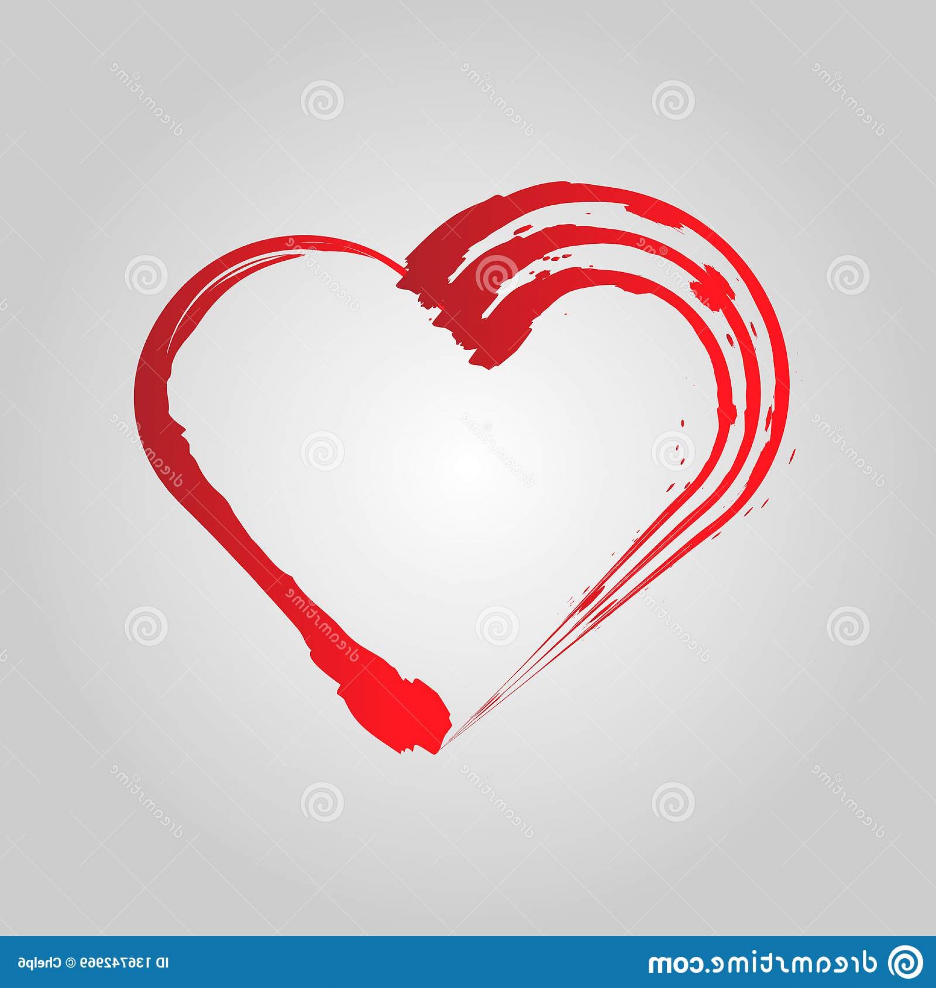 1920x2026 Vector Grunge Heart Shape Frame Brush Painting Isolated Gray